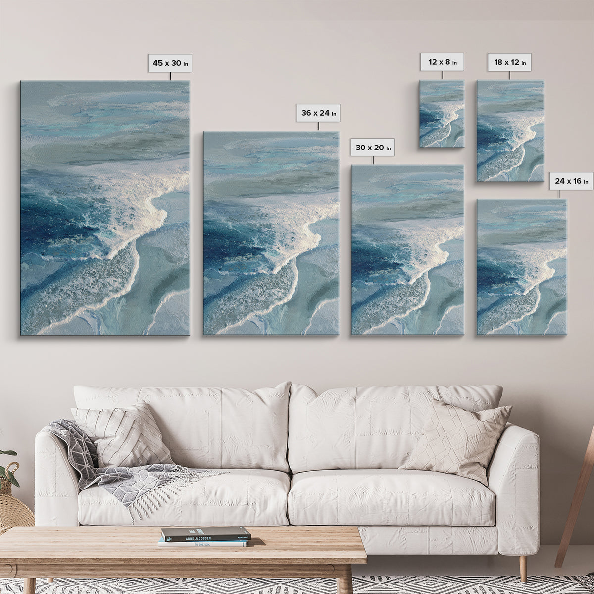 Calming Blue Ocean Wave Study Canvas Print, Bathroom Art, Digital Wall Art, Bathroom Decor, Fine Art, Spa, Unique Wall Art, BAT-2x3-57