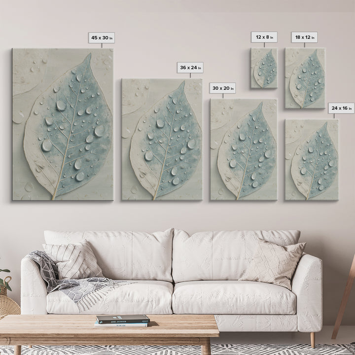 Tropical Leaf Silhouette Canvas Print, Bathroom Art, Textured Painting, Bathroom Decor, Oil Painting, Spa, Bathroom Wall Art, BAT-2x3-70