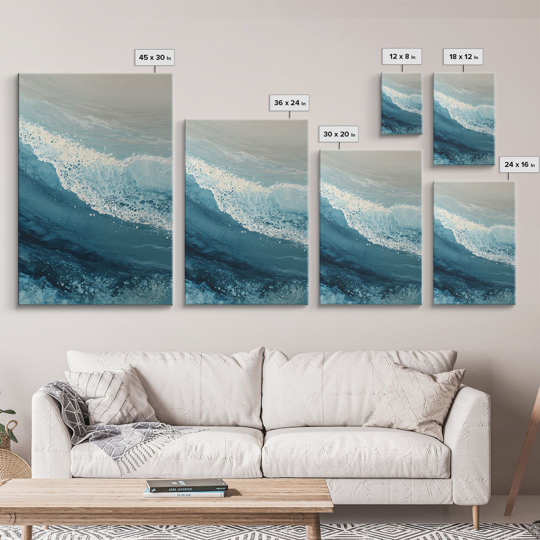 Calming Blue Ocean Wave Study Canvas Print, Bathroom Art, Digital Wall Art, Bathroom Decor, Fine Art, Spa, Unique Wall Art, BAT-2x3-81