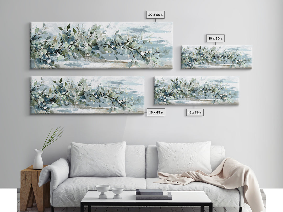 Spa Eucalyptus Branch Framed Canvas Print, Bathroom Art, Printable, Bathroom Decor, Watercolor Art, Spa, Bathroom Prints, BAT-3x1-18