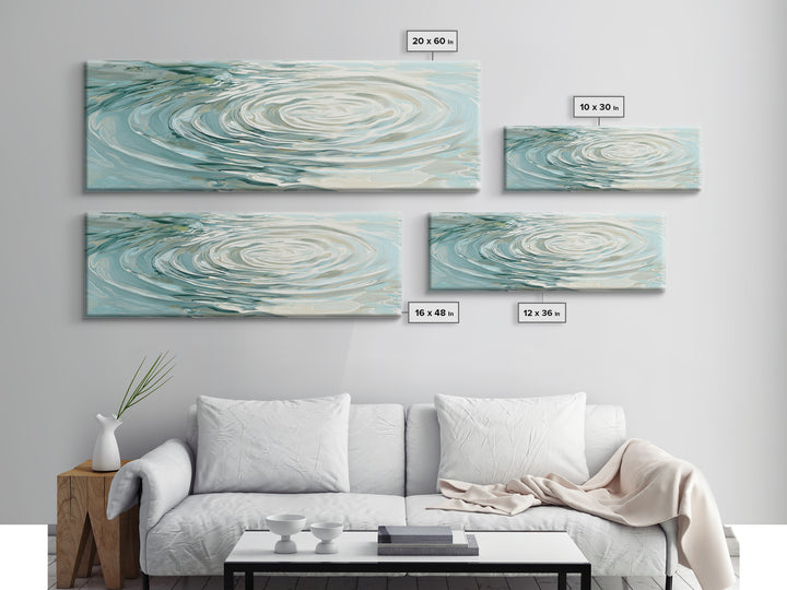 Abstract Water Ripples Framed Canvas Print, Bathroom Art, Bathroom Wall Decor, Bathroom Decor, Fine Art, Spa, Bathroom Print, BAT-3x1-69