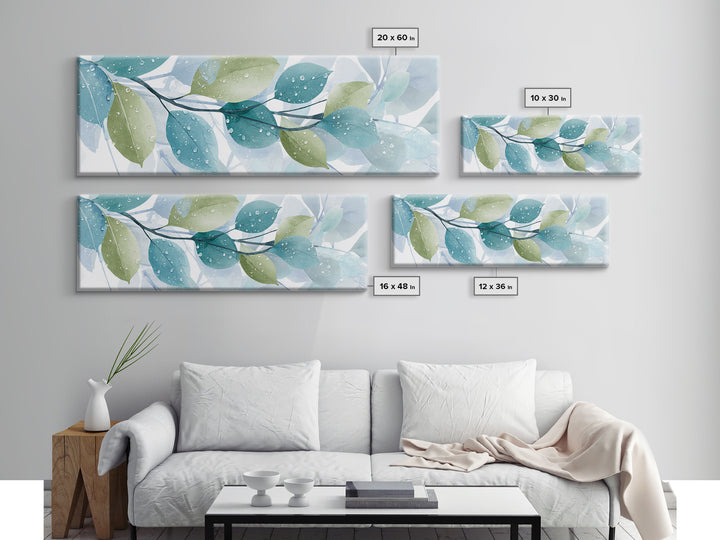 Tropical Leaf Silhouette Canvas Print, Bathroom Art, Textured Painting, Bathroom Decor, Oil Painting, Spa, Bathroom Wall Art, BAT-3x1-78