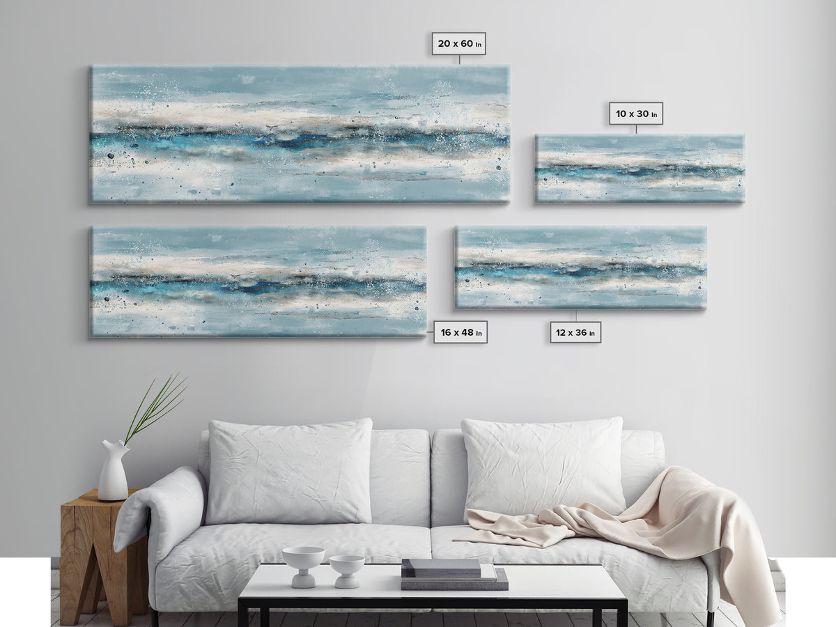 Abstract Water Ripples Canvas Print, Bathroom Art, Modern Art, Bathroom Decor, Fine Art, Spa, Statement Artwork, Boho Decor, BAT-3x1-93
