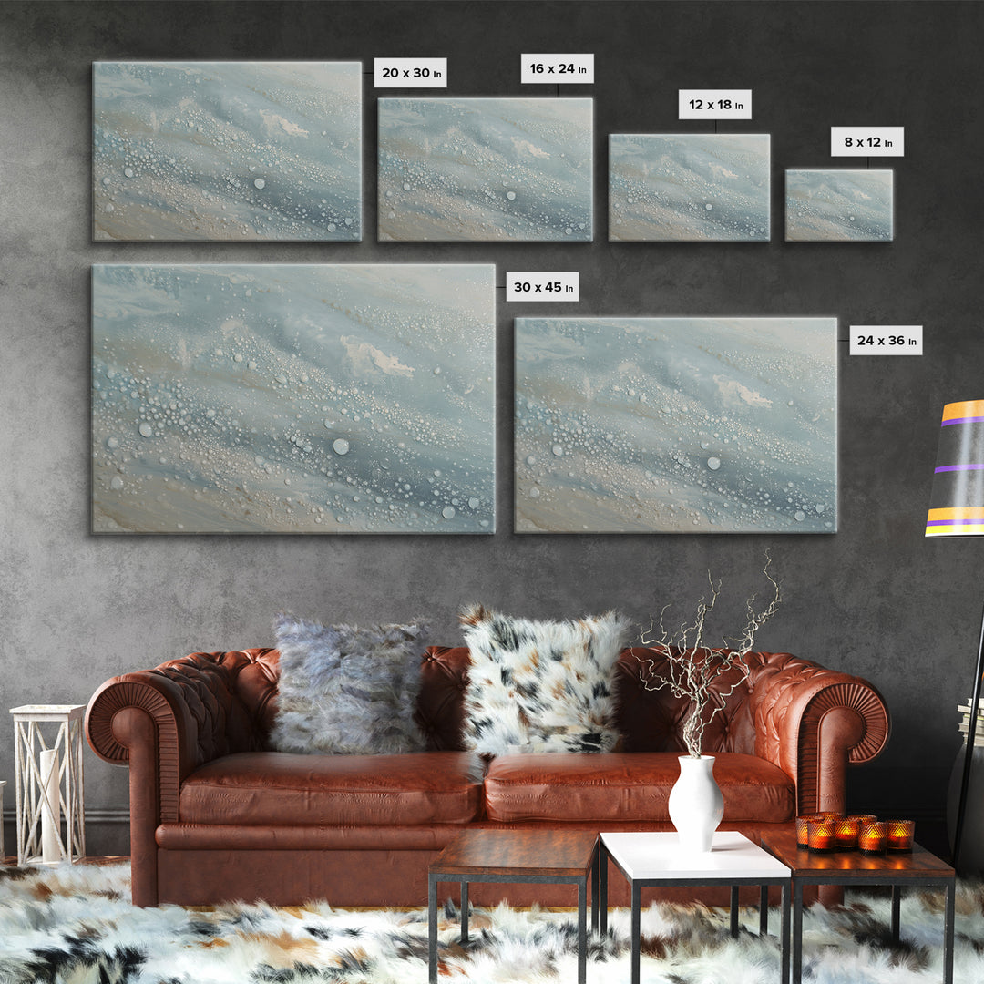 Soft Cloud and Rain Composition Framed Canvas Print, Bathroom Art, Digital Wall Art, Bathroom Decor, Spa, Unique Wall Art, BAT-3x2-23