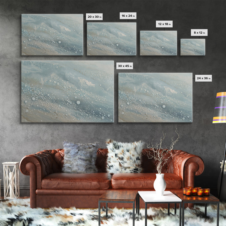 Soft Cloud and Rain Composition Framed Canvas Print, Bathroom Art, Digital Wall Art, Bathroom Decor, Spa, Unique Wall Art, BAT-3x2-23