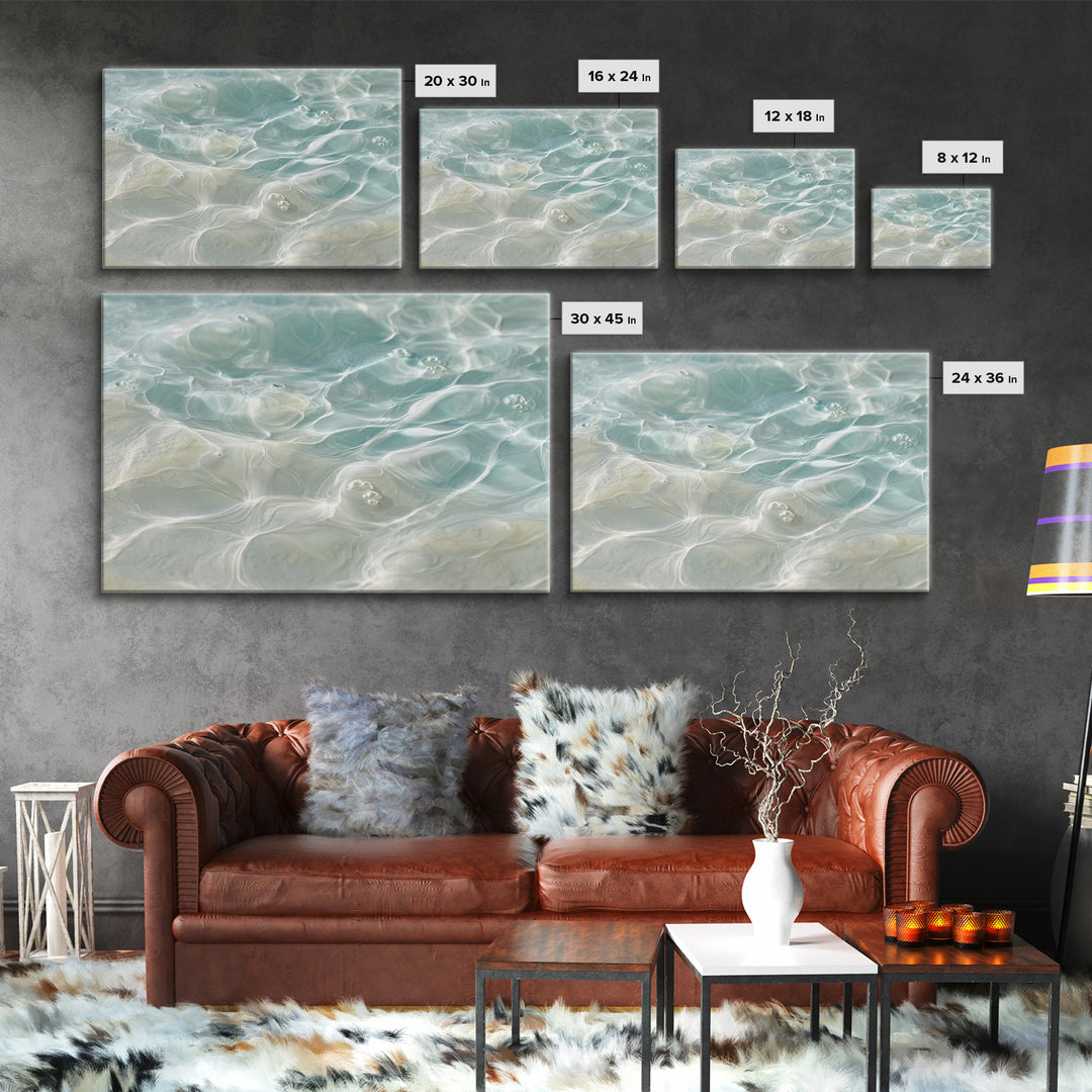 Abstract Water Ripples Canvas Print, Bathroom Art, Dog Portrait, Bathroom Decor, Abstract Art, Spa, Minimalist Wall Art, BAT-3x2-33