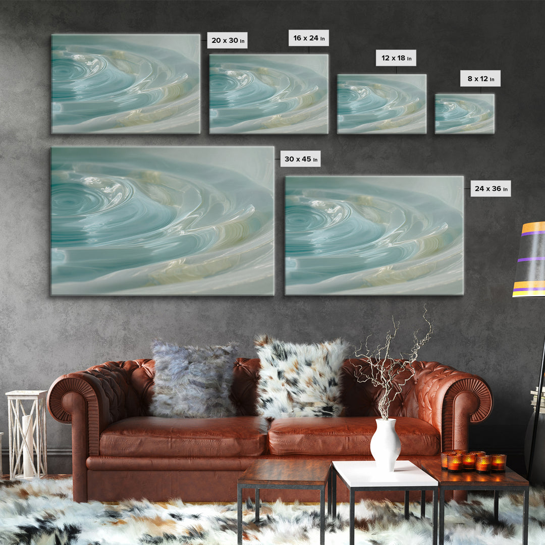 Abstract Water Ripples Canvas Print, Bathroom Art, Dog Portrait, Bathroom Decor, Abstract Art, Spa, Minimalist Wall Art, BAT-3x2-57