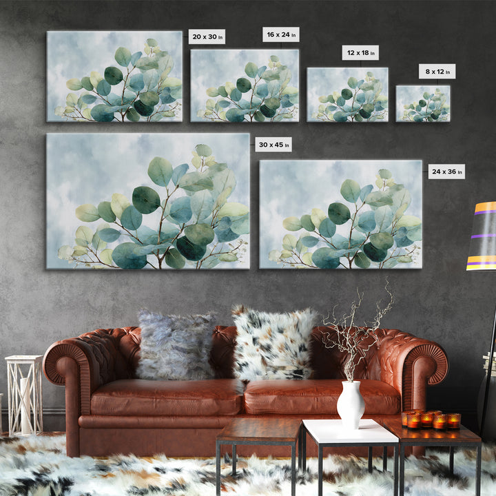 Spa Eucalyptus Branch Framed Canvas Print, Bathroom Art, Printable Wall Art, Bathroom Decor, Fine Art, Spa, Bathroom Wall Decor, BAT-3x2-6