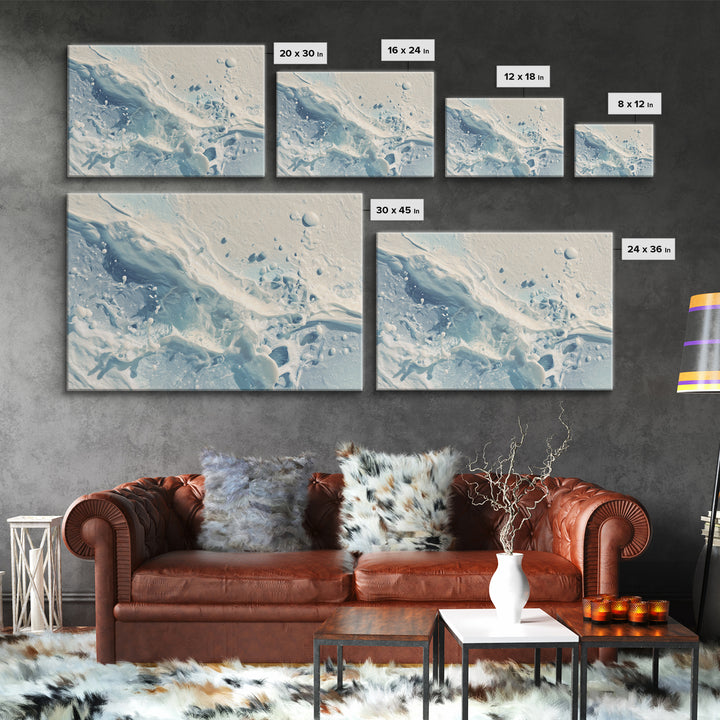 Abstract Water Ripples Framed Canvas Print, Bathroom Art, Unique Wall Art, Bathroom Decor, Abstract Art, Spa, Gallery Decor, BAT-3x2-81