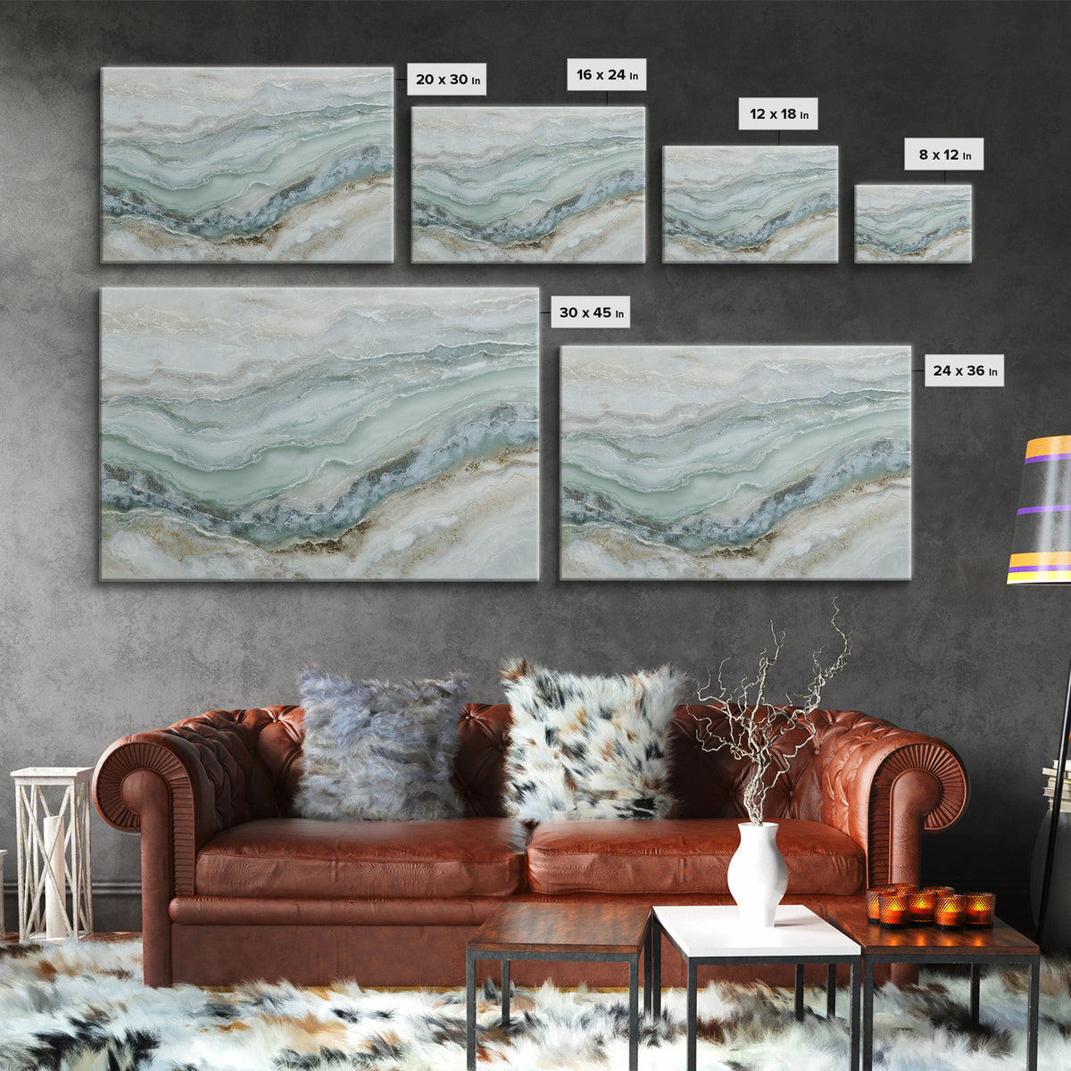Abstract Marble Texture Framed Canvas Print, Bathroom Art, Halloween Art, Bathroom Decor, Abstract Art, Spa, Textured Painting, BAT-3x2-92