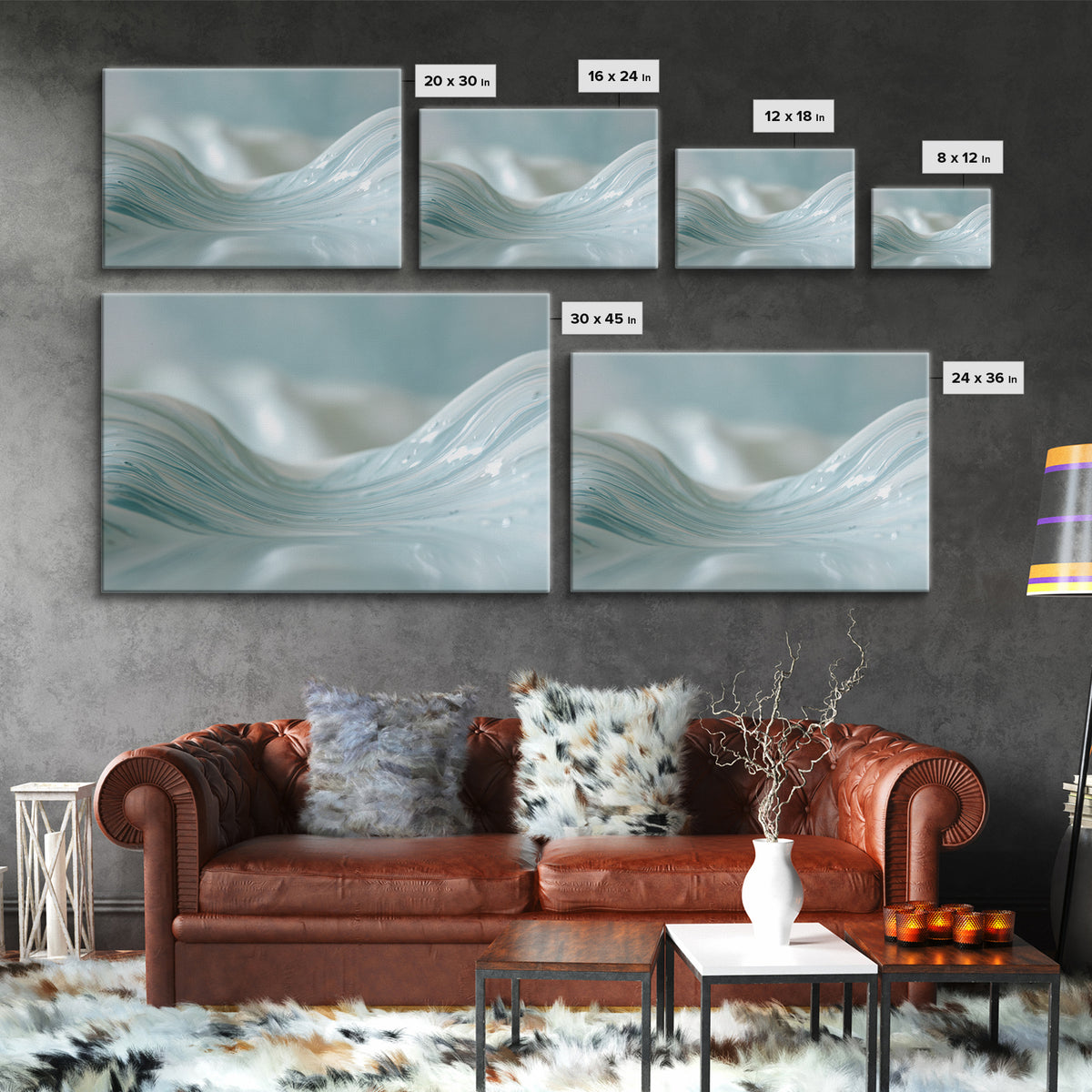 Soft Cloud and Rain Composition Framed Canvas Print, Bathroom Art, Bathroom Print, Bathroom Decor, Fine Art, Spa, BAT-3x2-95
