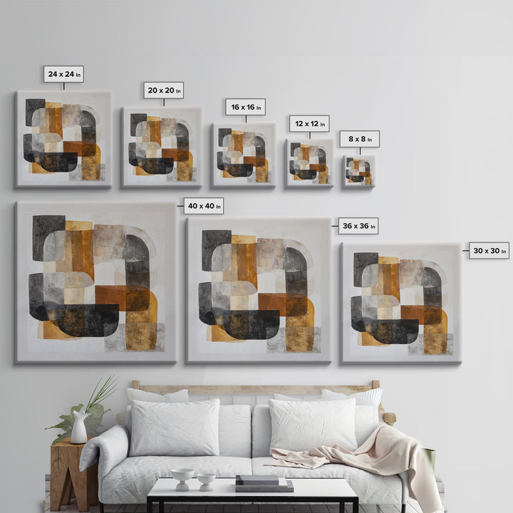 Abstract Charcoal Gestures on White Paper Canvas Print, Black and White Art, Photo Prints, Living Room Decor, Monochrome, BAW-1x1-100