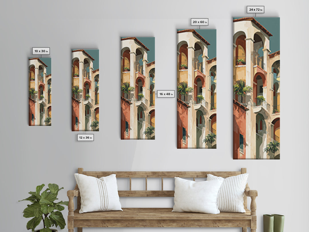 High Contrast Architectural Arches and Shadows Canvas Print, Black and White Art, Apartment Decor, Living Room Decor, BAW-1x3-39