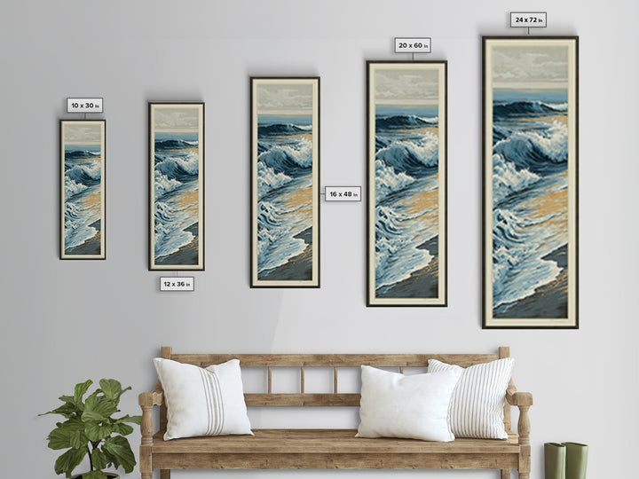 Stormy Ocean Wave Framed Canvas Print, Black and White Art, Modern Decor, Living Room Decor, Fine Art, Monochrome, Wall Decor, BAW-1x3-46