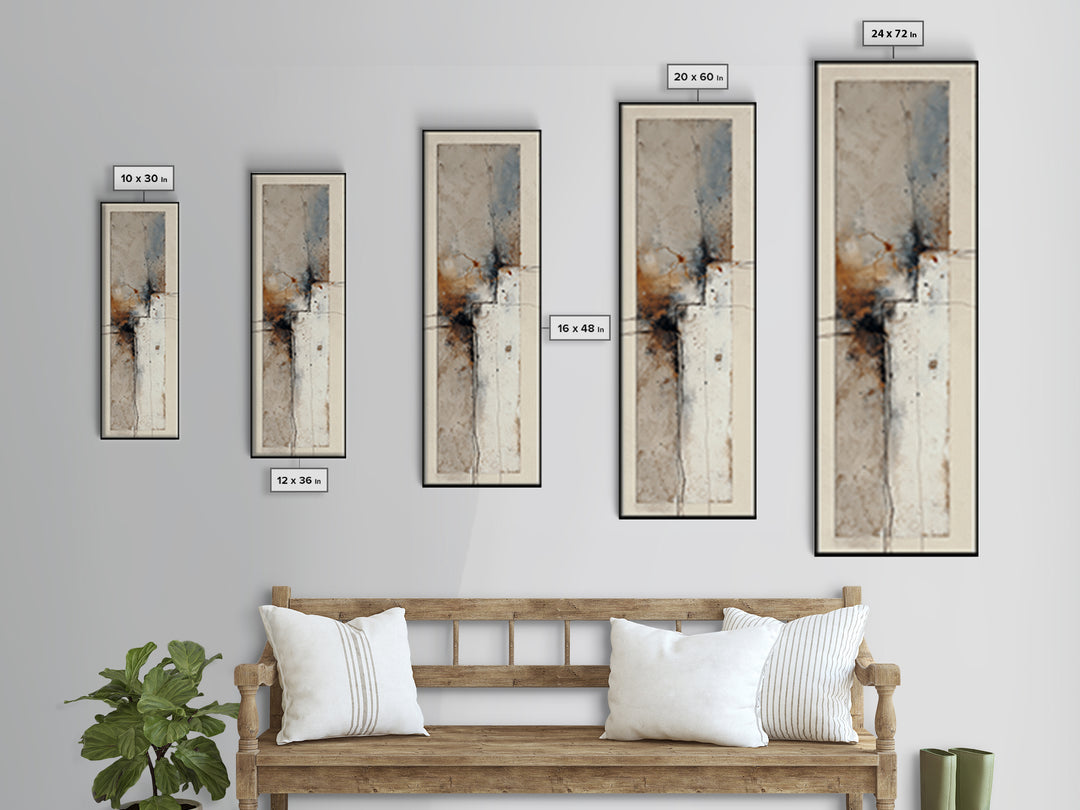 Minimal Face Pair Drawn Framed Canvas Print, Black and White Art, Fine Art Print, Living Room Decor, Oil Painting, Monochrome, BAW-1x3-50
