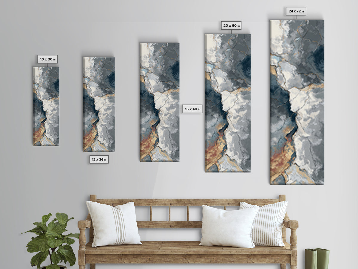 Abstract Marble Texture Canvas Print, Black and White Art, Set of 3 Prints, Living Room Decor, Fine Art, Monochrome, BAW-1x3-51
