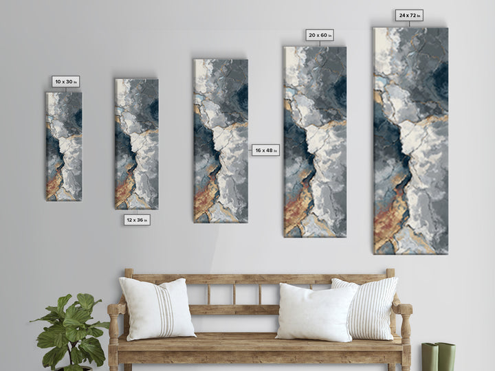 Abstract Marble Texture Canvas Print, Black and White Art, Set of 3 Prints, Living Room Decor, Fine Art, Monochrome, BAW-1x3-51