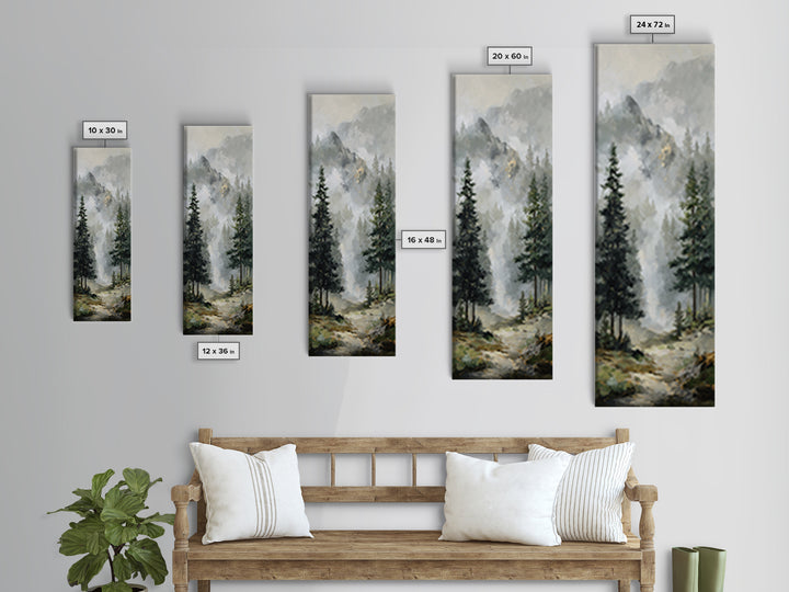Misty Bridge Landscape Canvas Print, Black and White Art, Modern Wall Art, Living Room Decor, Monochrome, Fine Art Print, BAW-1x3-55