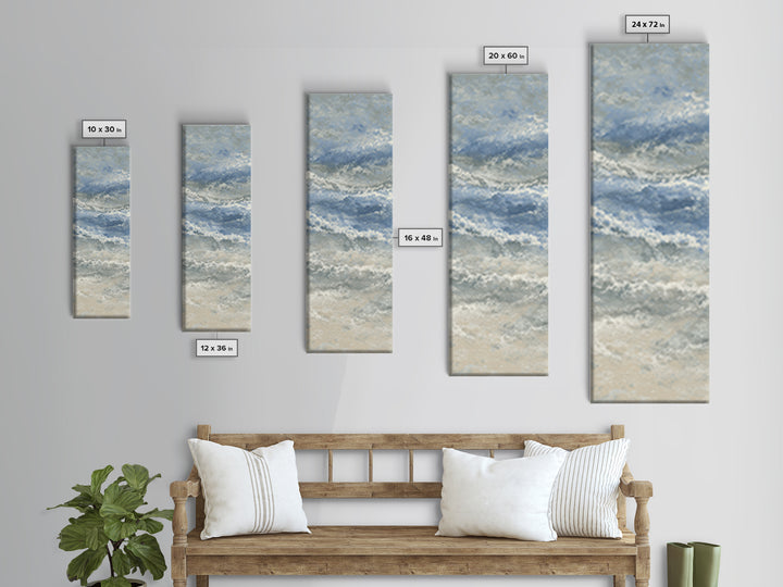 Stormy Ocean Wave Framed Canvas Print, Black and White Art, Modern Decor, Living Room Decor, Fine Art, Monochrome, Wall Decor, BAW-1x3-70
