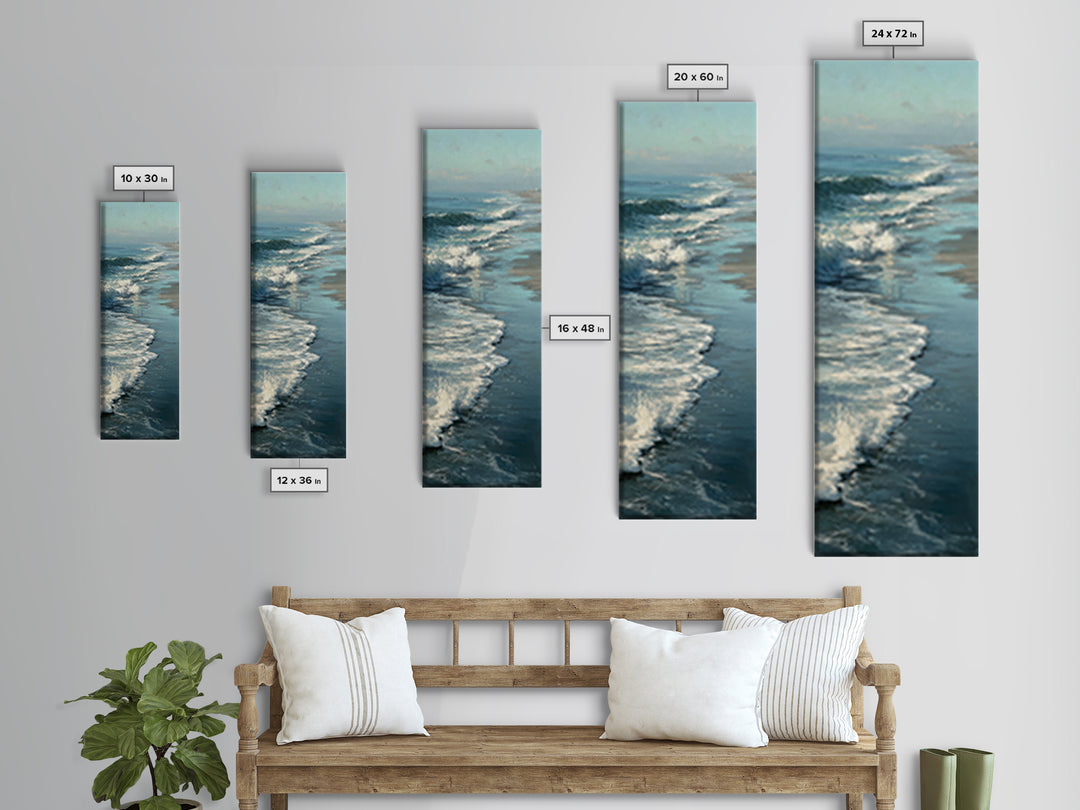 Stormy Ocean Wave Canvas Print, Black and White Art, Room Decor, Living Room Decor, Fine Art, Monochrome, Digital Art, BAW-1x3-94