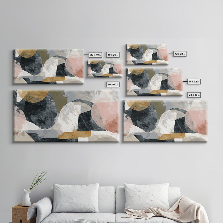 Abstract Marble Texture Framed Canvas Print, Black and White Art, Abstract Wall Art, Living Room Decor, Abstract Art, BAW-2x1-11