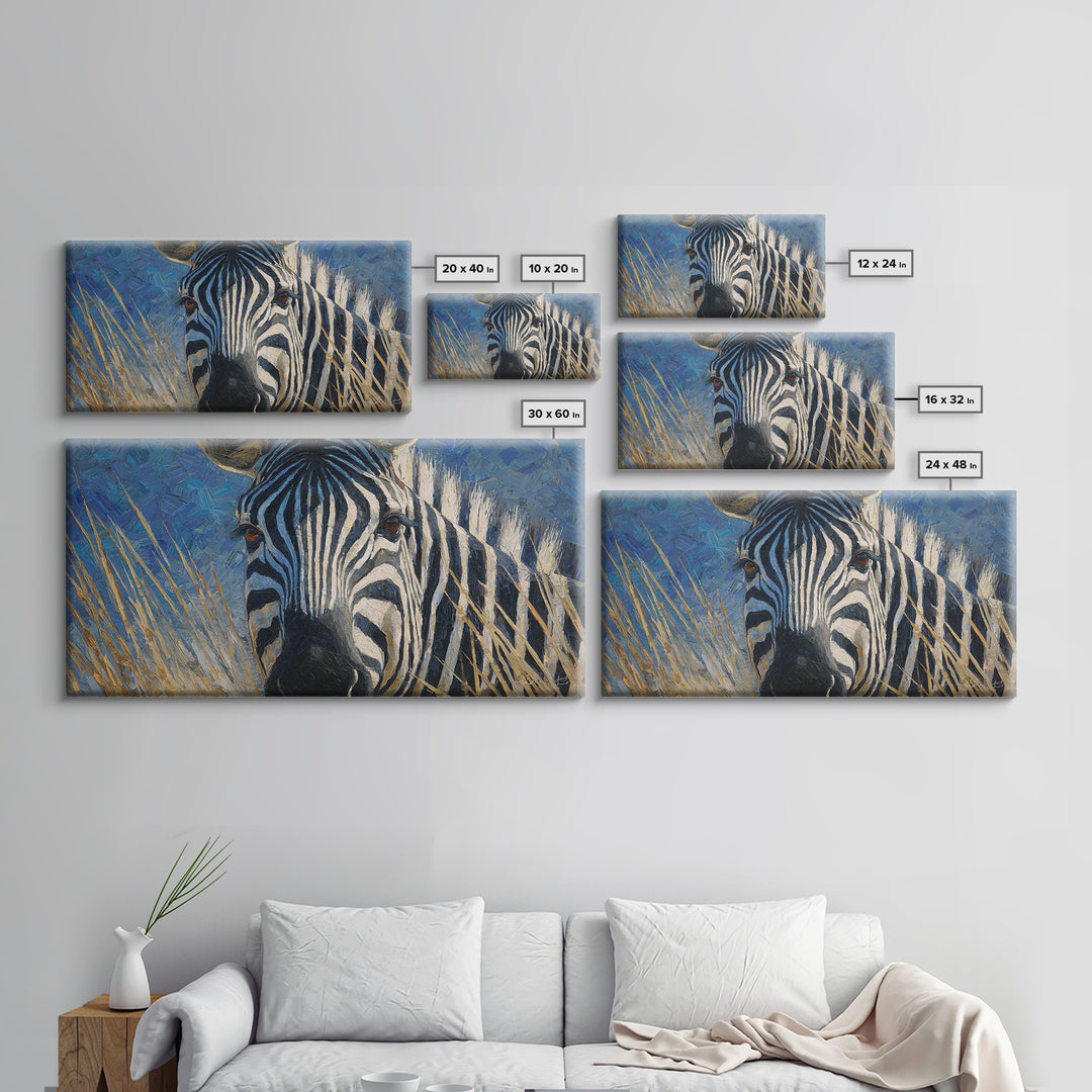Zebra Stripe Closeup as Graphic Abstraction Canvas Print, Black and White Art, Halloween Decor, Living Room Decor, Monochrome, BAW-2x1-52