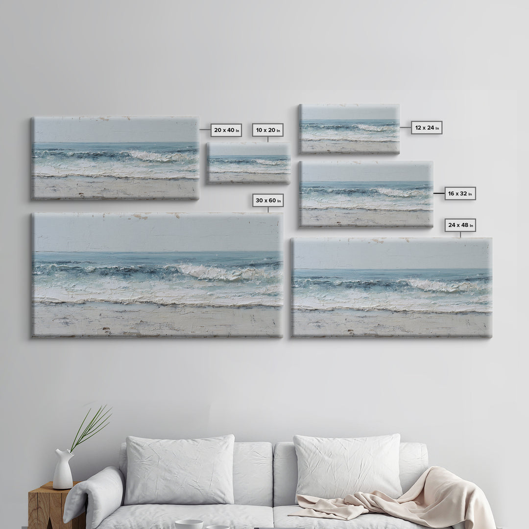 Stormy Ocean Wave Canvas Print, Black and White Art, Digital Prints, Living Room Decor, Fine Art, Monochrome, Wood Wall Art, BAW-2x1-78