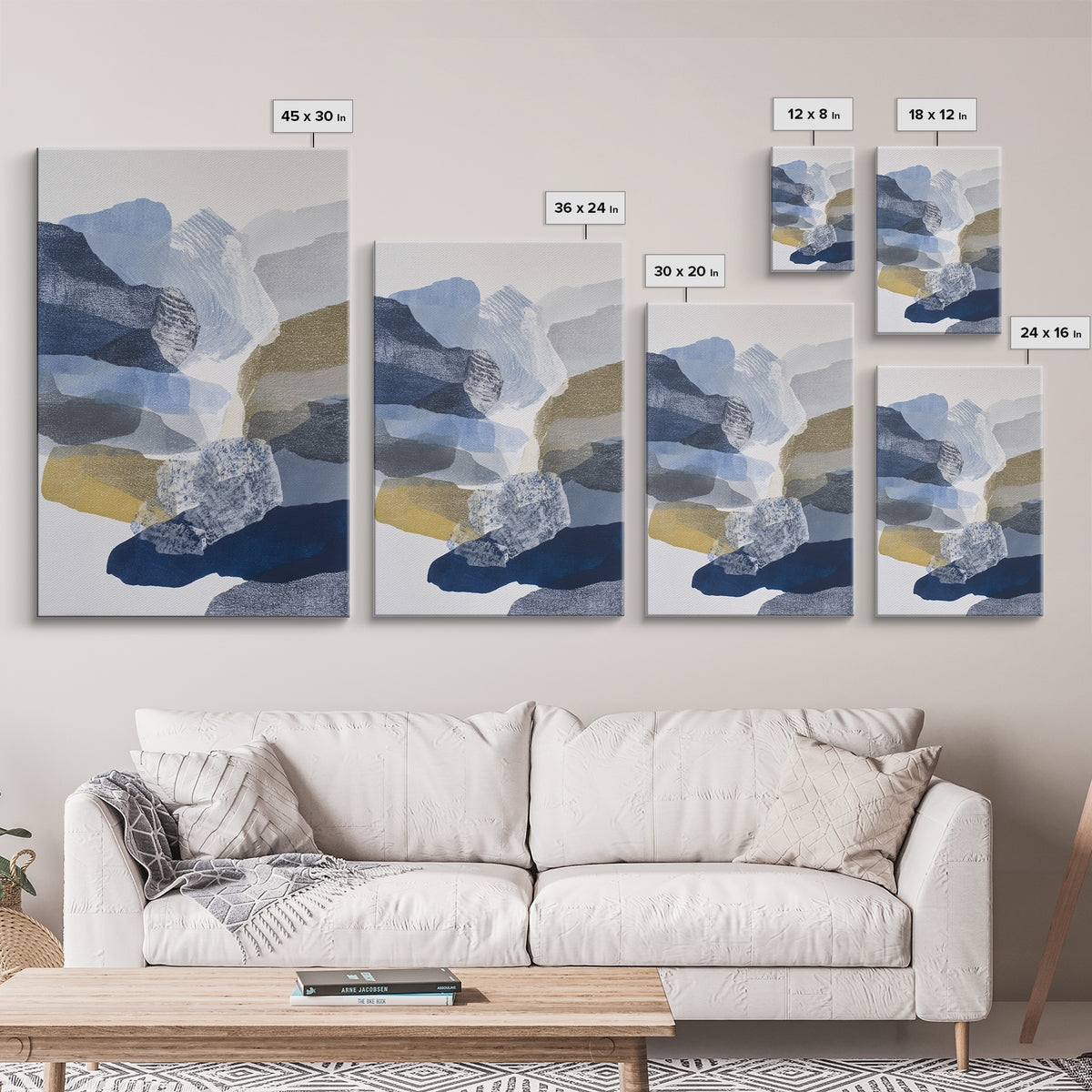 Abstract Charcoal Gestures on White Paper Canvas Print, Black and White Art, Photo Prints, Living Room Decor, Monochrome, BAW-2x3-36
