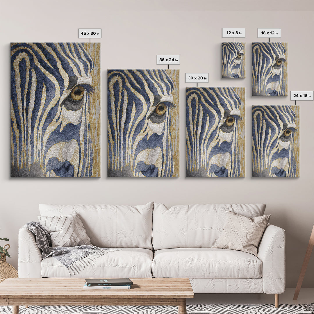Zebra Stripe Closeup as Graphic Abstraction Canvas Print, Black and White Art, Contemporary Art, Living Room Decor, Monochrome, BAW-2x3-40