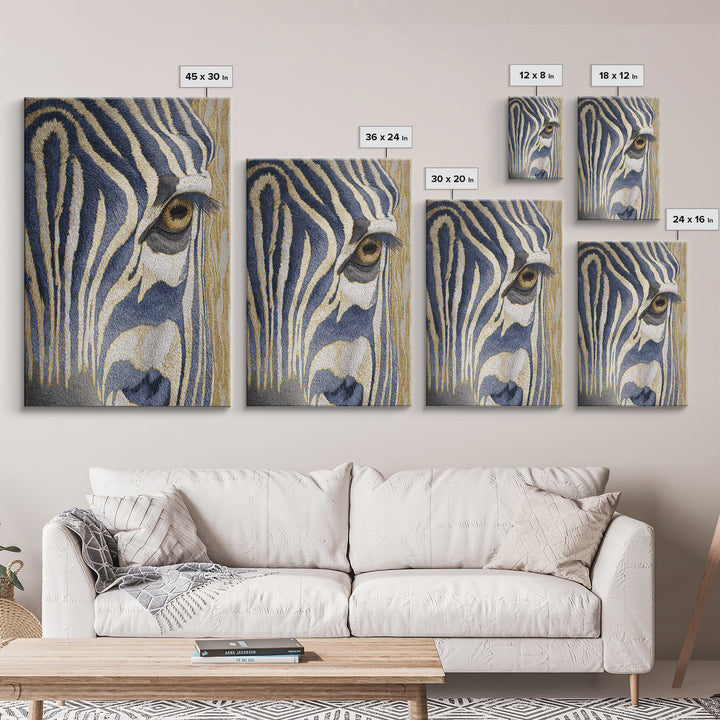 Zebra Stripe Closeup as Graphic Abstraction Canvas Print, Black and White Art, Contemporary Art, Living Room Decor, Monochrome, BAW-2x3-40