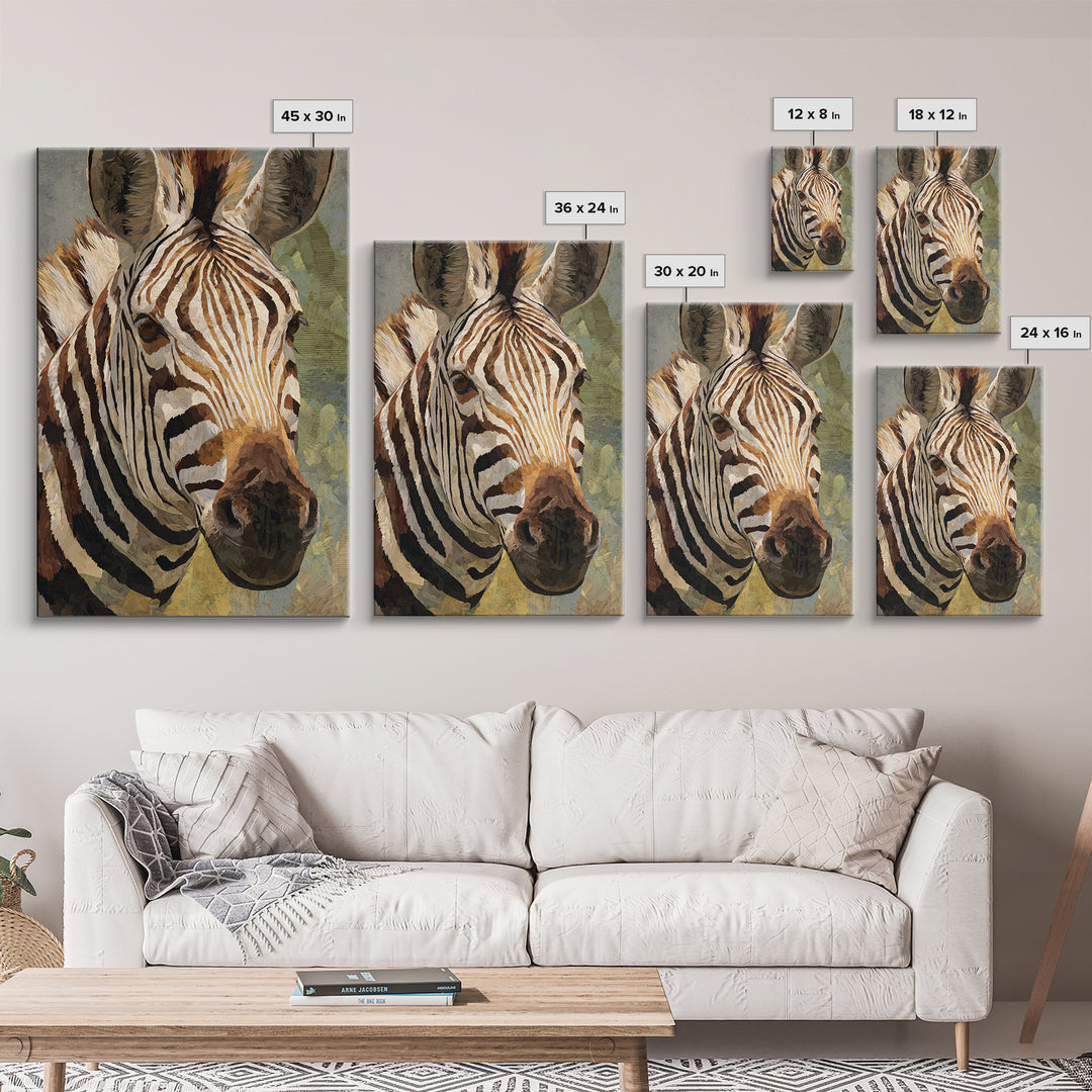 Zebra Stripe Closeup as Graphic Abstraction Canvas Print, Black and White Art, Wood Wall Art, Living Room Decor, Monochrome, BAW-2x3-88