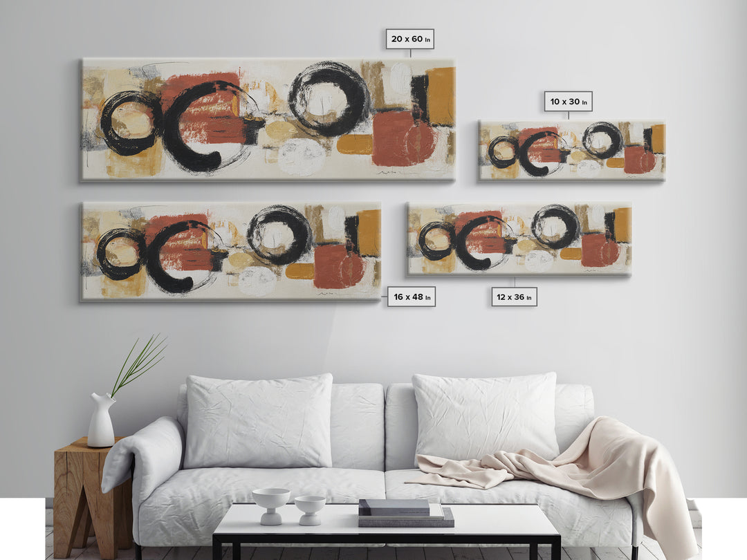 Abstract Charcoal Gestures on White Paper Canvas Print, Black and White Art, Modern Decor, Living Room Decor, Monochrome, BAW-3x1-44