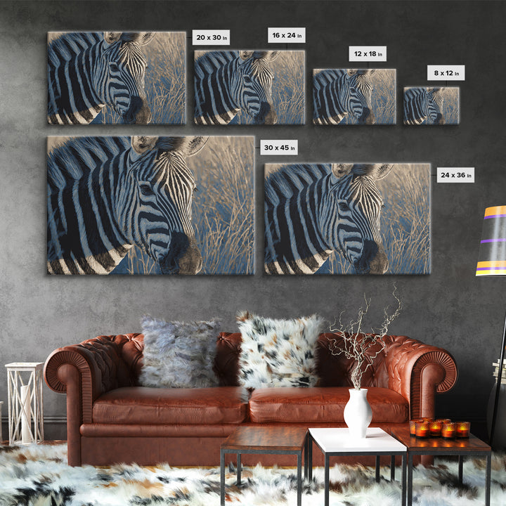 Zebra Stripe Closeup as Graphic Abstraction Canvas Print, Black and White Art, Canvas Print, Living Room Decor, Monochrome, BAW-3x2-12