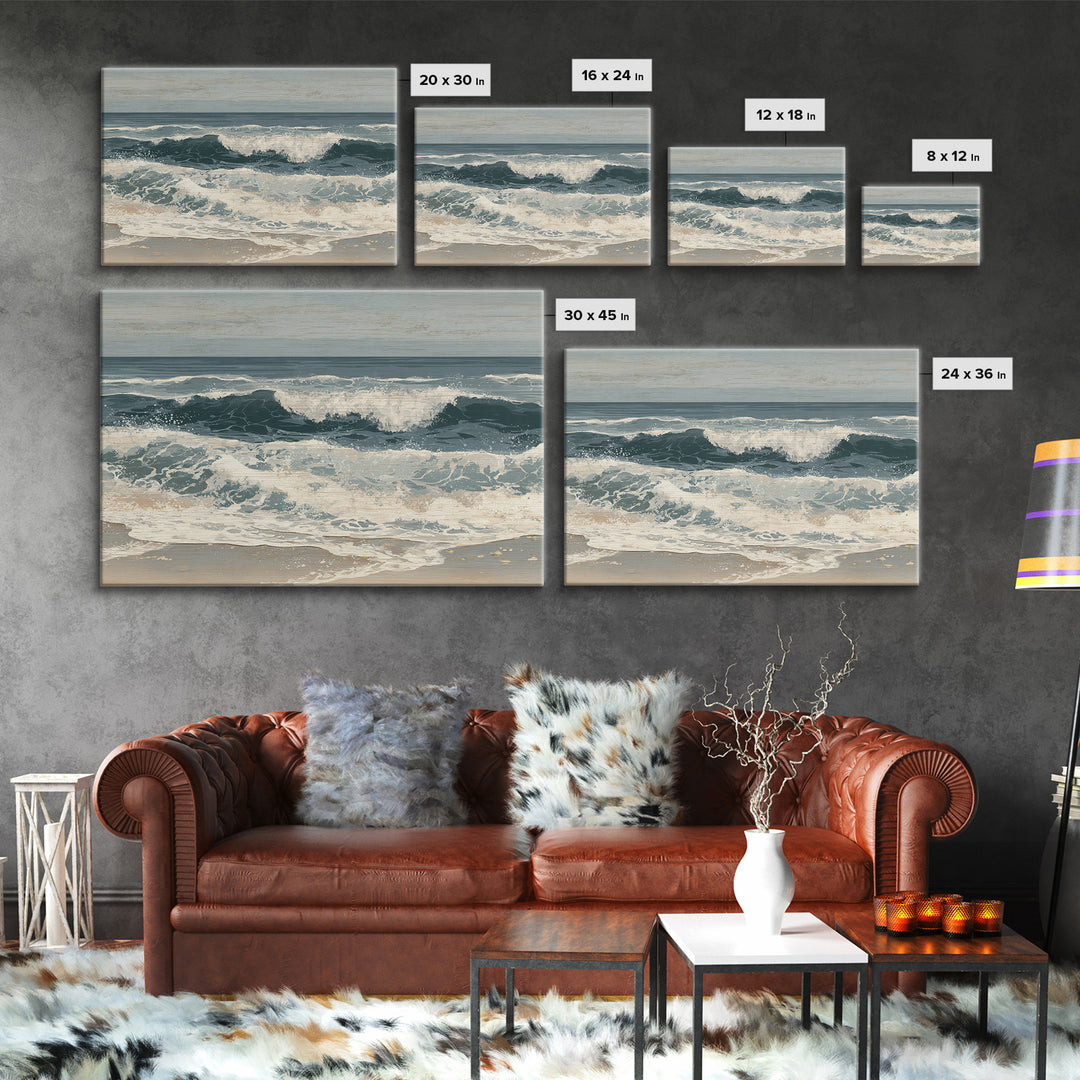 Stormy Ocean Wave Canvas Print, Black and White Art, Printable Art, Living Room Decor, Fine Art, Monochrome, Gallery Decor, BAW-3x2-62