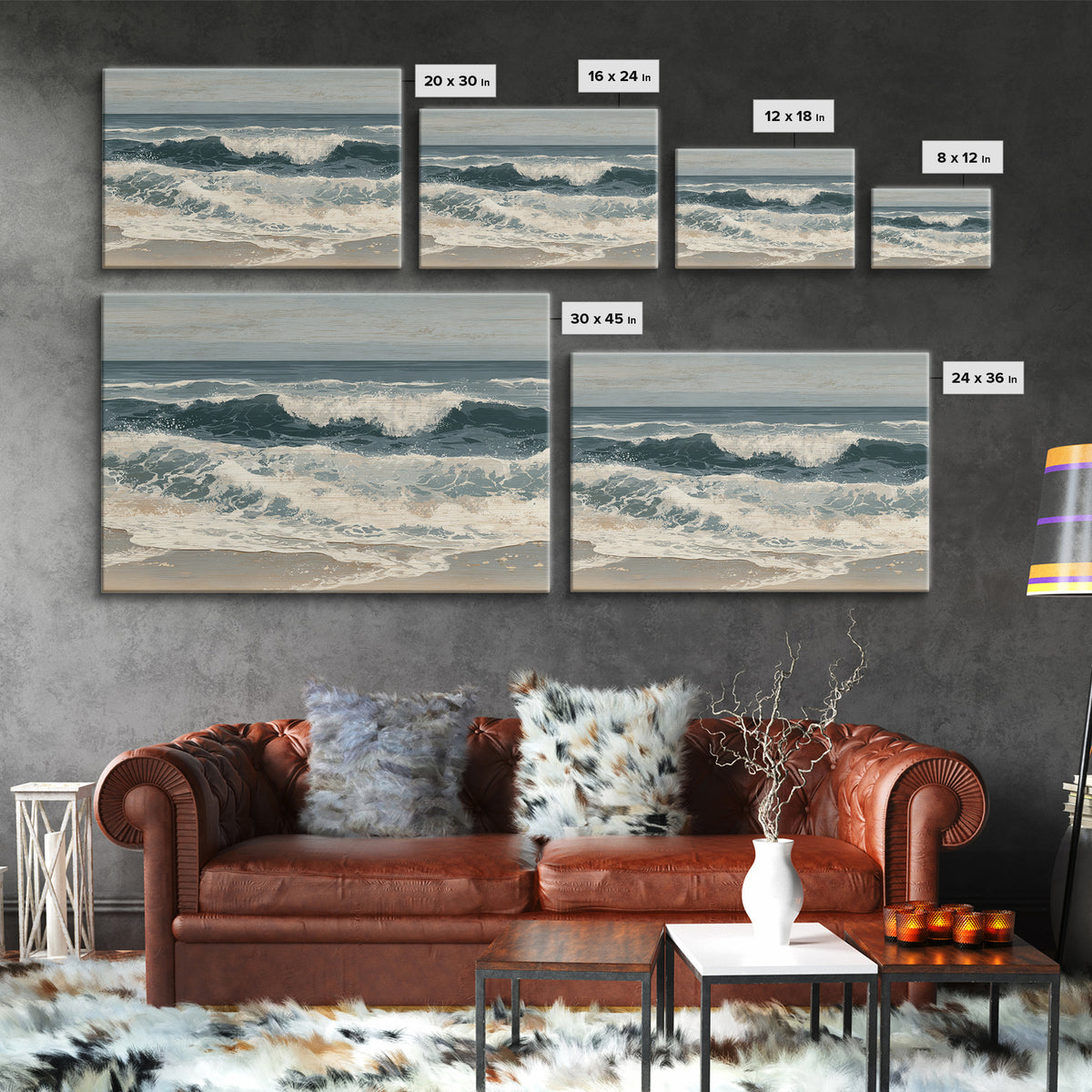 Stormy Ocean Wave Canvas Print, Black and White Art, Printable Art, Living Room Decor, Fine Art, Monochrome, Gallery Decor, BAW-3x2-62