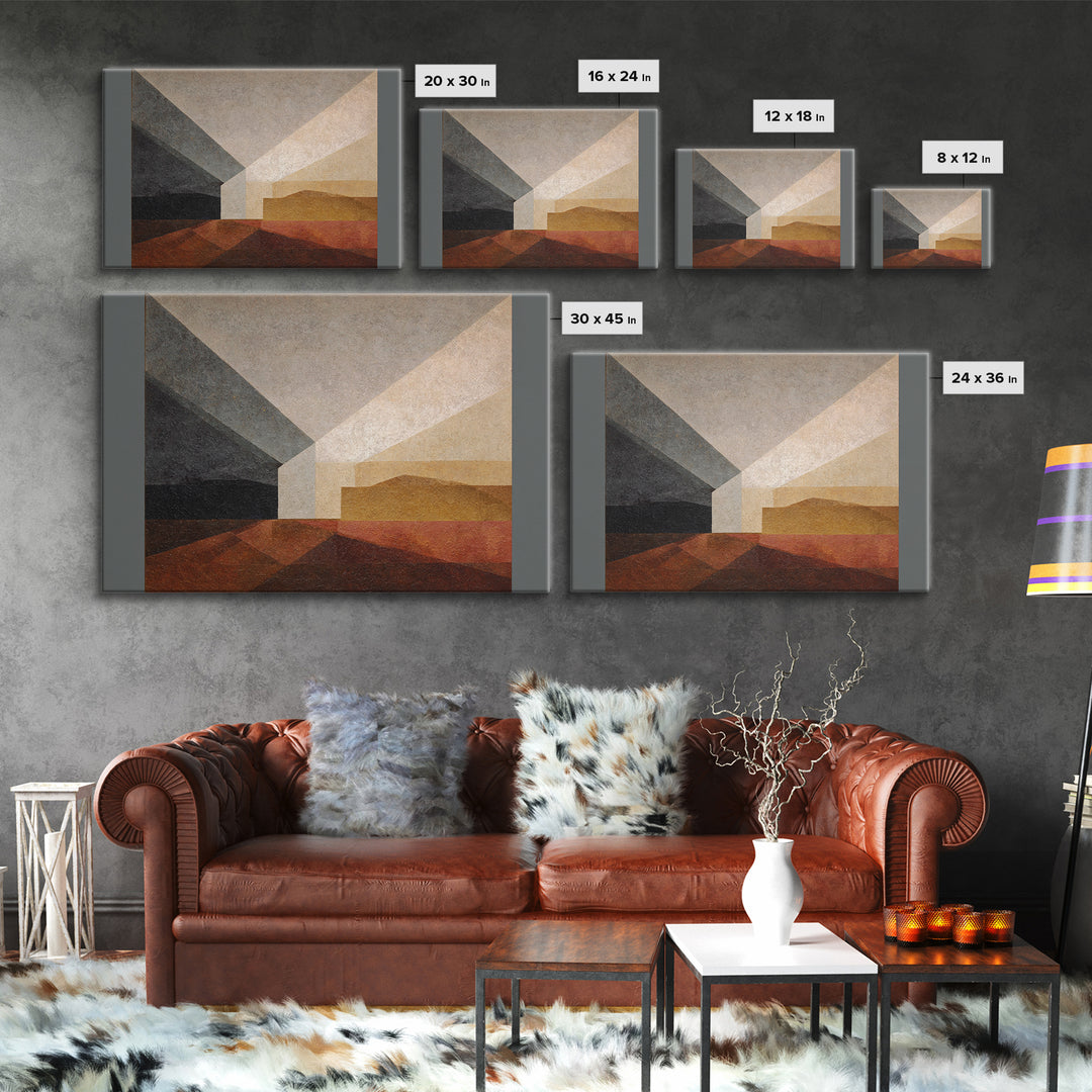 Geometric Bauhaus Grayscale Shapes Canvas Print, Black and White Art, Set of 3 Prints, Living Room Decor, Fine Art, Monochrome, BAW-3x2-94