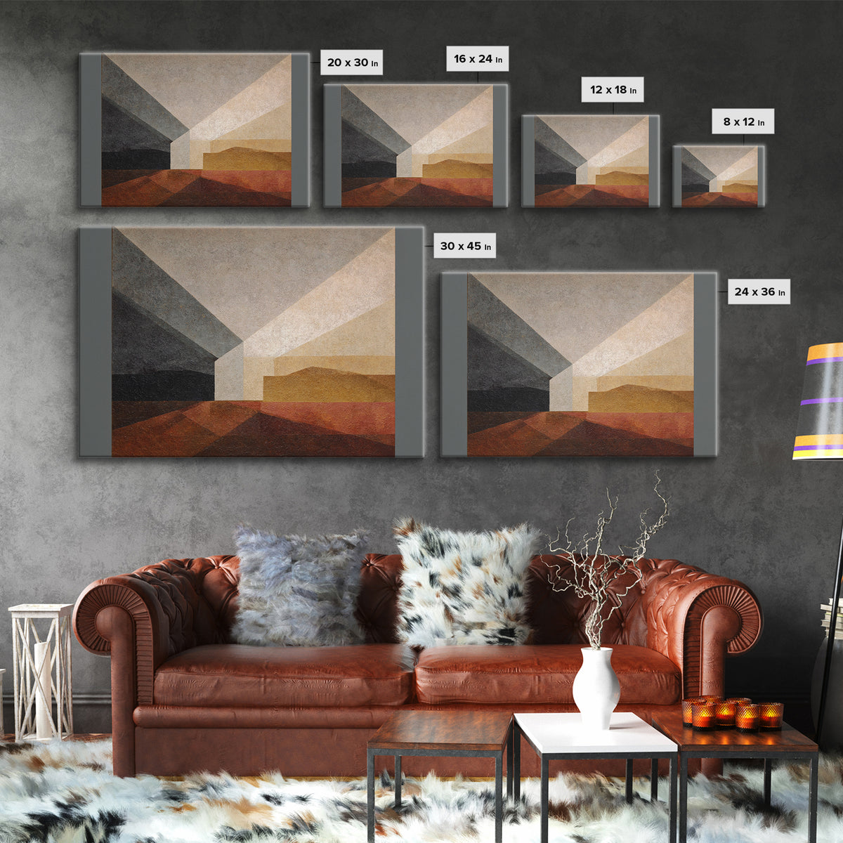 Geometric Bauhaus Grayscale Shapes Canvas Print, Black and White Art, Set of 3 Prints, Living Room Decor, Fine Art, Monochrome, BAW-3x2-94