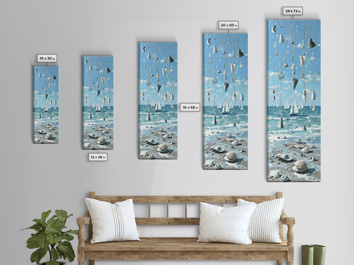 Nautical Rope and Shell Still Life Framed Canvas Print, Beach Art, Modern Decor, Coastal Decor, Fine Art, Shore, Home Decor, BEA-1x3-53