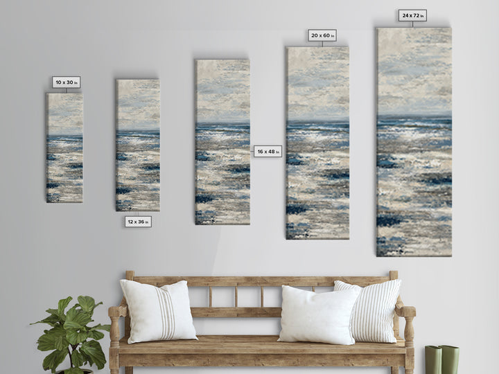 Abstract Ocean Horizon Framed Canvas Print, Beach Art, Abstract Art, Coastal Decor, Fine Art, Shore, Modern Art, Beach Wall Art, BEA-1x3-76