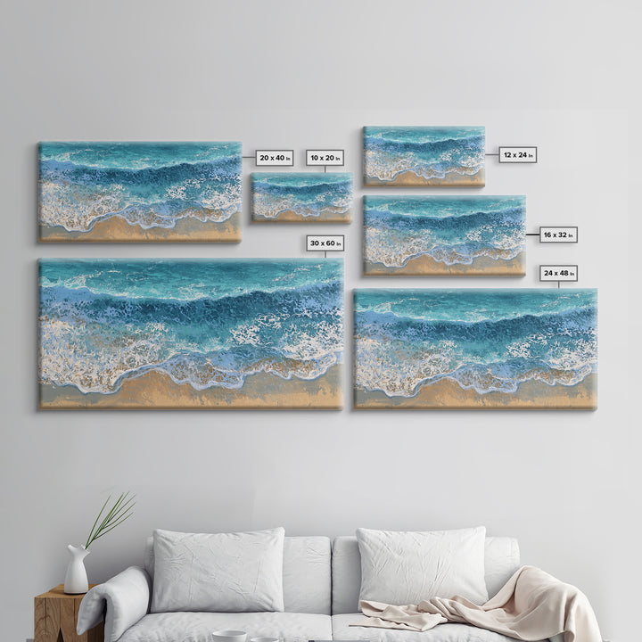 Aerial Turquoise Shoreline Canvas Print, Beach Art, Wall Art, Coastal Decor, Fine Art, Shore, Abstract Art, Printable Art, BEA-2x1-21