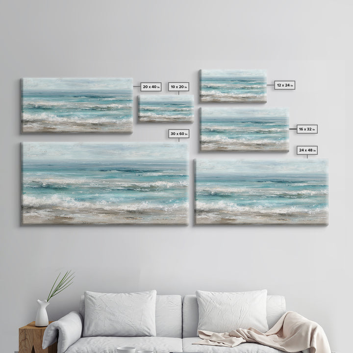 Mediterranean Cove with Clear Water Framed Canvas Print, Beach Art, Home Decor, Coastal Decor, Fine Art, Shore, Printable Art, BEA-2x1-40