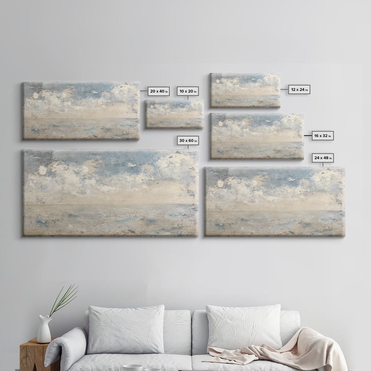 Seashell Collection Painted Like Natural Specimens Canvas Print, Beach Art, Wall Decor, Coastal Decor, Fine Art, Shore, BEA-2x1-48