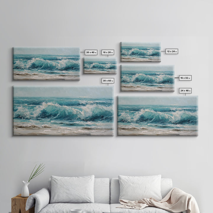 Stormy Ocean Wave Canvas Print, Beach Art, Original Painting, Coastal Decor, Fine Art, Shore, Nautical Decor, Coastal Wall Art, BEA-2x1-53