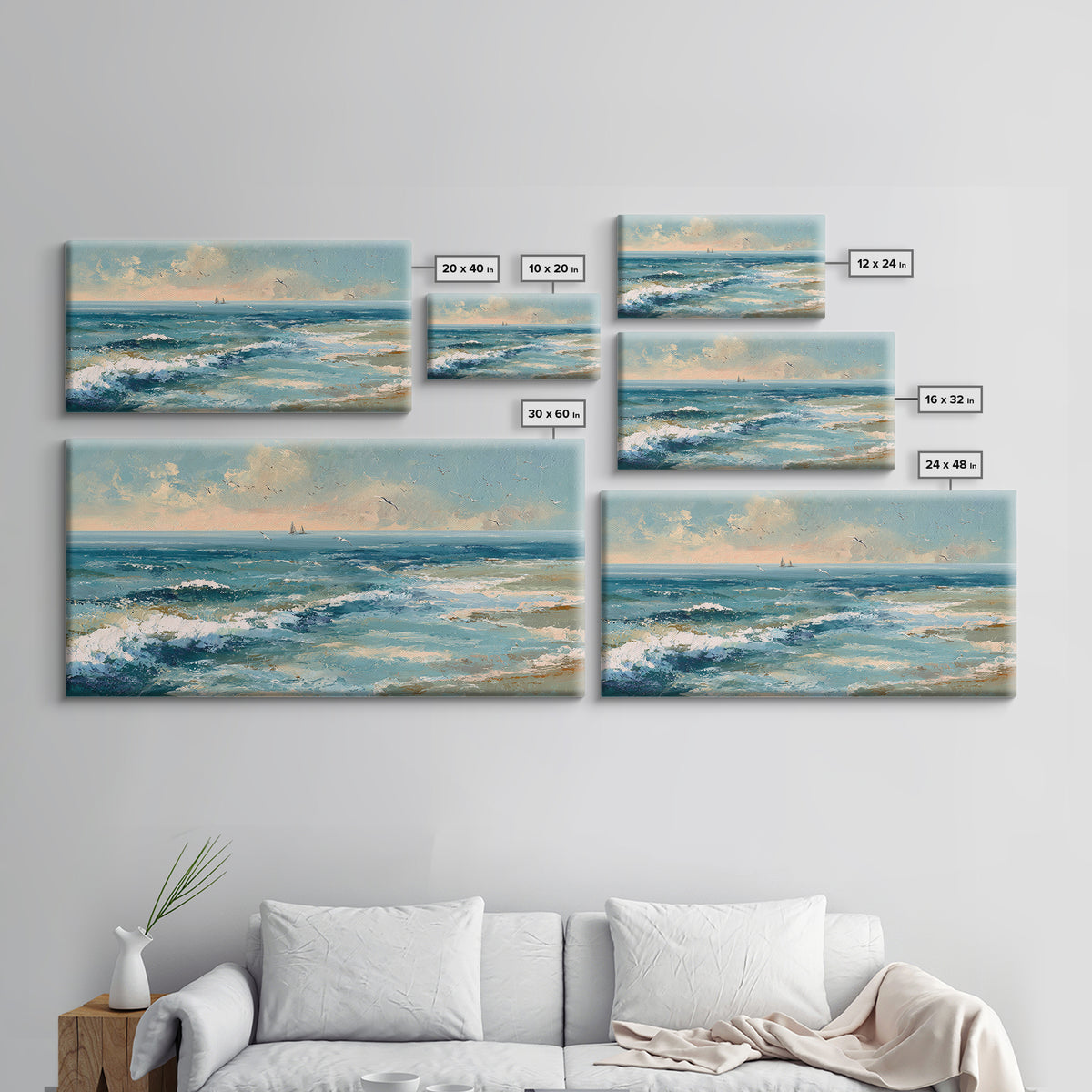 Aerial Turquoise Shoreline Canvas Print, Beach Art, Original Art, Coastal Decor, Fine Art, Shore, Beach Decor, Modern Art, BEA-2x1-93