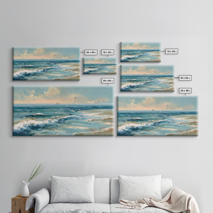Aerial Turquoise Shoreline Canvas Print, Beach Art, Original Art, Coastal Decor, Fine Art, Shore, Beach Decor, Modern Art, BEA-2x1-93