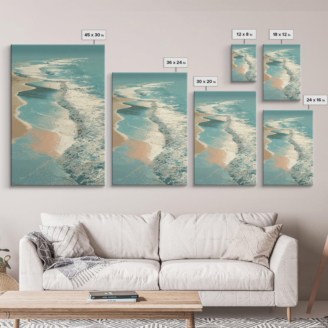 Aerial Turquoise Shoreline Canvas Print, Beach Art, Printable Art, Coastal Decor, Fine Art, Shore, Beach Wall Art, Coastal Art, BEA-2x3-81