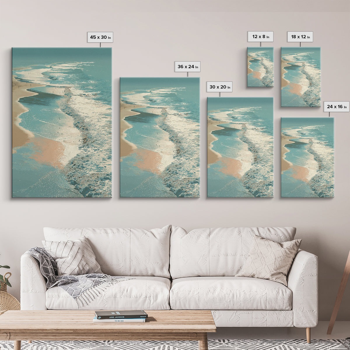 Aerial Turquoise Shoreline Canvas Print, Beach Art, Printable Art, Coastal Decor, Fine Art, Shore, Beach Wall Art, Coastal Art, BEA-2x3-81