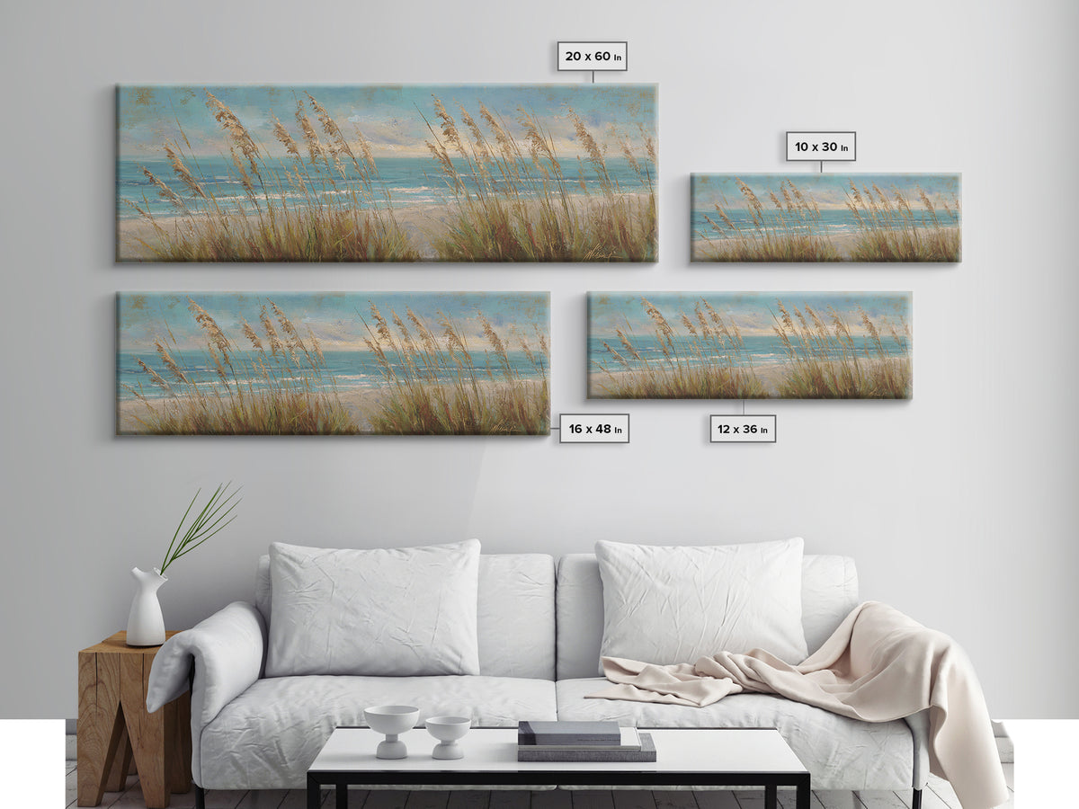 Sea Oats Swaying Canvas Print, Beach Art, Beach Prints, Coastal Decor, Fine Art, Shore, Minimalist Decor, Contemporary Art, BEA-3x1-93