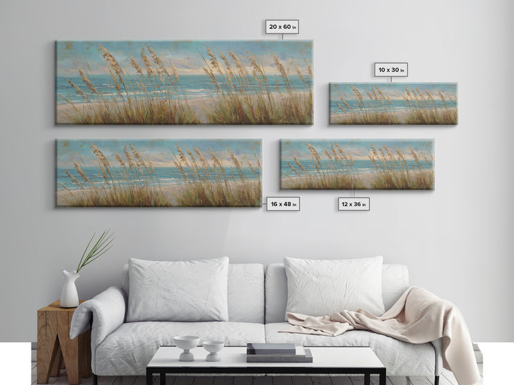 Sea Oats Swaying Canvas Print, Beach Art, Beach Prints, Coastal Decor, Fine Art, Shore, Minimalist Decor, Contemporary Art, BEA-3x1-93