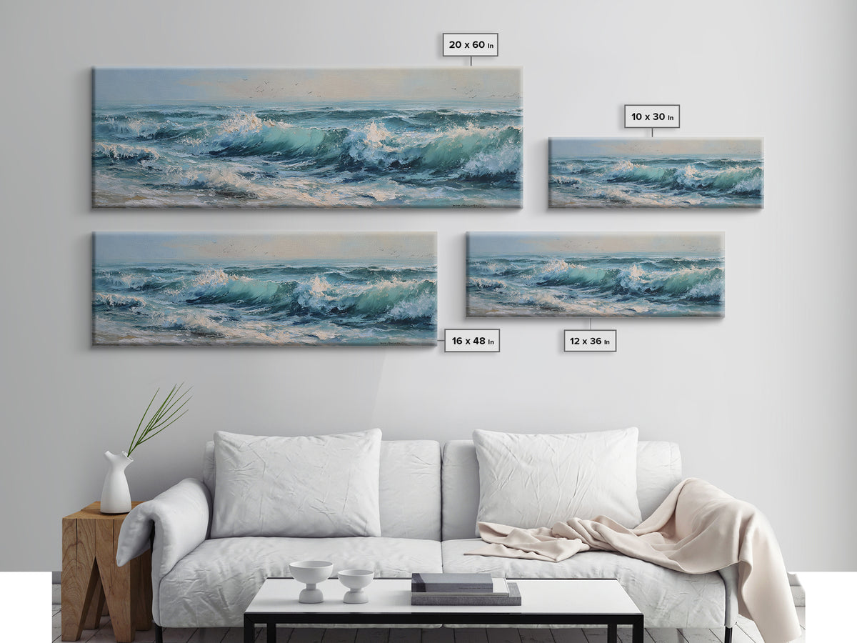 Stormy Ocean Wave Canvas Print, Beach Art, Gallery Decor, Coastal Decor, Fine Art, Shore, Contemporary Art, Wall Art, BEA-3x1-97